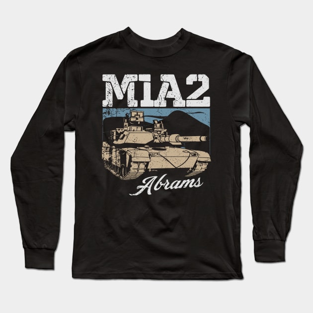 M1A2 Abrams - American Desert Storm Tank Long Sleeve T-Shirt by Distant War